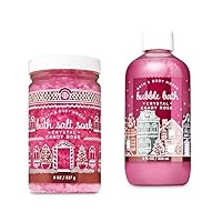 Bath and Body Works - Crystal Candy Rose - 2019 2 pc Gift Set - Bath Salt Soak and Bubble Bath
