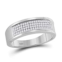 Jewels By Lux 10K Yellow Or White Gold Mens Round Diamond Wedding Band Ring 1/4 Cttw, Mens Size: 7-13