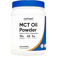Nutricost MCT Oil Powder 1LB (16oz) - Great for Keto, Ketosis and Ketogenic Diets - Zero Net Carbs, Non-GMO + Gluten Free (Medium Chain Triglyceride)