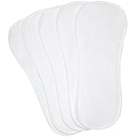 Kushies Washable 5 Piece Diaper Liners Pack, White, Infant/Toddler