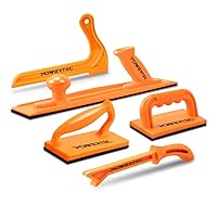 POWERTEC 71009 Push Block and Push Stick Set for Table Saws, Router Tables, Band Saws & Jointers, Dual Ergonomic Handles w/Max Grip, Hand Protection for Woodworking, Safety for Woodworkers – 5 Pack