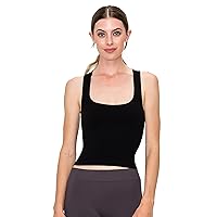 Kurve Women's Ribbed Crop Tank Top, UV Protective Fabric UPF 50+, Made in USA