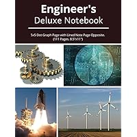 Engineer's Deluxe Notebook: 5x5 Dot Graph Page with Lined Note Page Opposite. (111 pages, 8.5