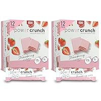 Power Crunch Protein Wafer Bars, High Protein Snacks with Delicious Taste, Strawberry Crème, 1.4 Ounce (12 Count) (Pack of 2)
