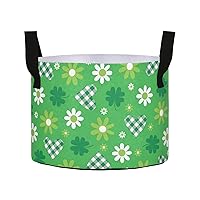 Green Hearts Flowers Grow Bags 3 Gallon Fabric Pots with Handles Heavy Duty Pots for Plants Aeration Container Nonwoven Plant Grow Bag for Tomato Fruits Flowers Garden
