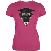 Animal World Graduation - Graduate Pug Funny Pink Juniors Soft T-Shirt