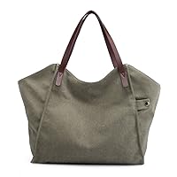 Women's Canvas Shoulder Bag Weekend Shopping Big Bag Tote Handbag Work Bag