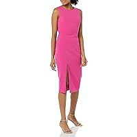 Dress the Population Women's Maeve High Neck Back Cut Out Body Con Dress with Front Slit