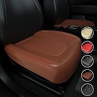 2PCS ZC Car Seat Covers Front Bottom Seat Cushion Covers, Waterproof Nappa Leather, Anti-Slip and Wrap Around The Bottom, Universal Auto Interior Fit for Sedans SUV Pick-up Truck, Cocoa Brown