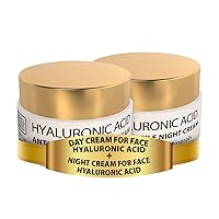 Anti-Wrinkle, Bundle of Day+ Night Cream for Face with Hyaluronic Acid - Anti Aging - Skin Care with Sea Minerals - Nourishing, Moisturizer, Hydrating and Smoothing Face Cream 2X(