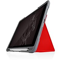 Dux Plus Duo Case for Apple iPad 10.2 Inch (2019 & 2020) - Red/Transparent [Military Standard I Apple Pencil/Logitech Crayon Compartment I Water-Repellent I Stand Function I Wake/Sleep ]