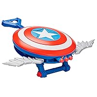 Marvel Mech Strike Mechasaurs Captain America Redwing Blaster, NERF Blaster with 3 Darts, Role Play Super Hero Toys for Kids Ages 5 and Up