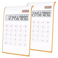 Desktop Calculator, BESTWYA 10-Digit Dual Power Handheld Desktop Calculator with Large LCD Display Big Sensitive Button (New White, Pack of 2)