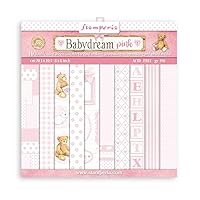 Stamperia International Mini Scrapbooking Pad - Backgrounds Selection - BabyDream Pink, Multicoloured,8 x 8 Inches,SBBS58