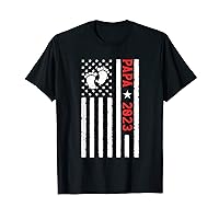 Mens Promoted To Papa 2023 USA Flag First Time Grandpa To Be T-Shirt