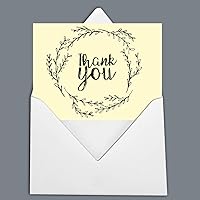 Yellow Floral Wreath Thank You Card Thank You Notes Business Sympathy Greeting Cards With Envelope - 36 Pcs