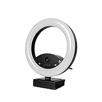 Arozzi - Occhio True Privacy Webcam with Adjustable LED Ringlight - Magnetic Privacy Cover, Dual Omni-Directional Noise Cancelling Microphones with Manual Circuit Breaker, and Full HD