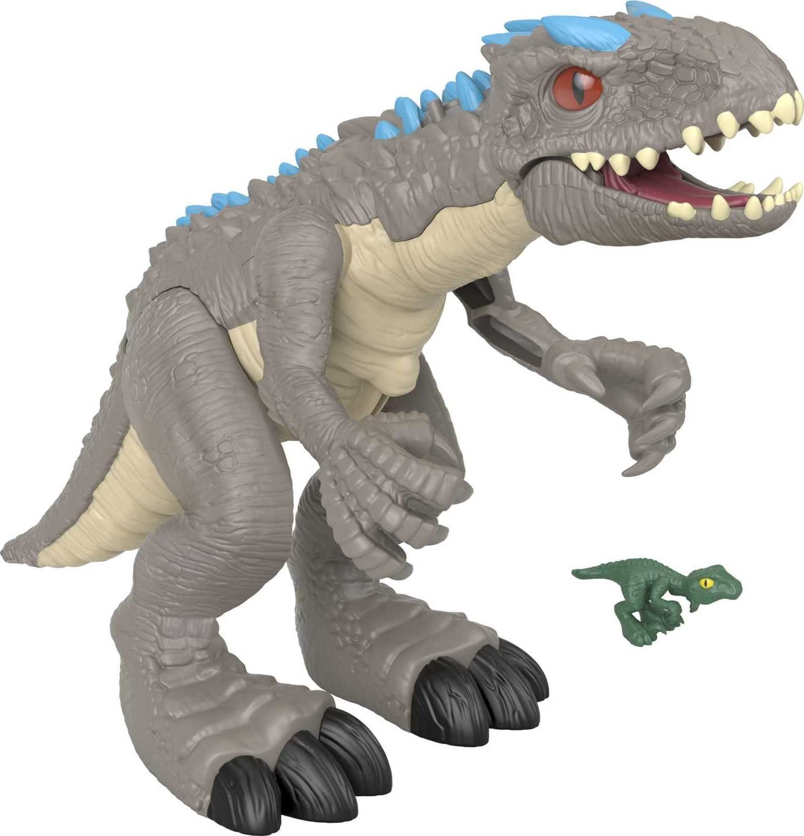 Jurassic World Toys Jurassic World Indominus Rex Dinosaur Toy with Thrashing Action & Raptor Figure for Pretend Play Ages 3+ Years