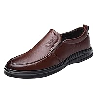 Dress Shoes for Men Loafers Fashion Men's Breathable Comfortable Business Slip On Work Leisure Solid Color Leather Shoes Mens Casual Oxford Shoes Black