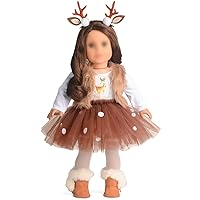 18 Inches Doll Clothes Christmas Deer Costume Tutu Dress fits 18 Inch Doll