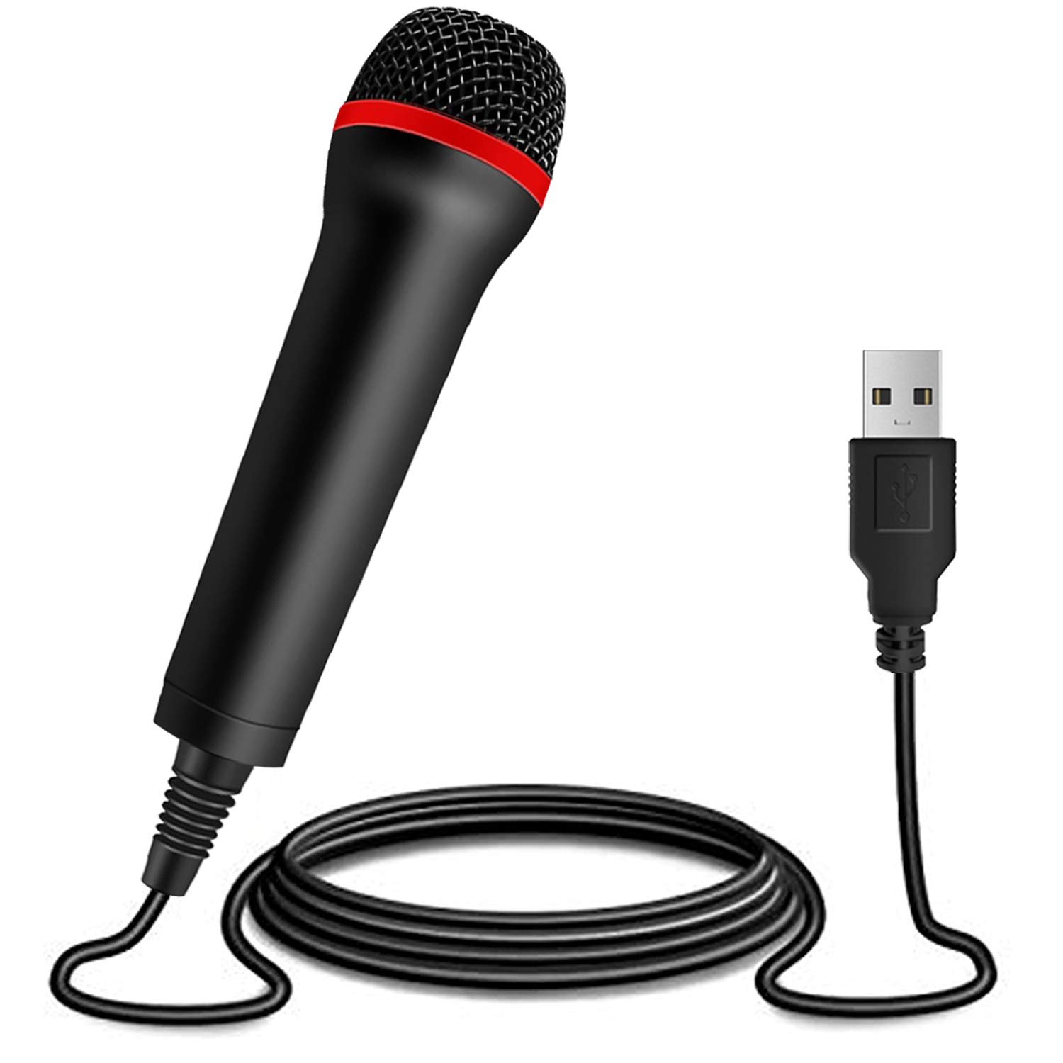 TPFOON 4M 13FT Wired USB Microphone for Rock Band, Guitar Hero, Let's Sing - Compatible with Sony PS2, PS3, PS4, PS5, Nintendo Switch, Wii, Wii U, Microsoft Xbox 360, Xbox One and PC