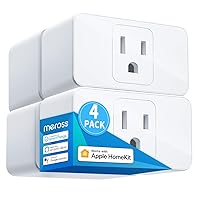 Smart Plug Mini, 15A & Reliable Wi-Fi, Support Apple HomeKit, Siri, Alexa, Echo, Google Assistant and Nest Hub, App Control, Timer, No Hub Needed, 2.4G WiFi Only, 4 Pack
