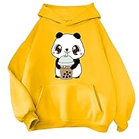 Cute Hoodies for Teens Kawaii Anime Hoodies Pullover Animal Teen Girl Clothes Novelty Slogan Sweatshirts Long Sleeve Tops