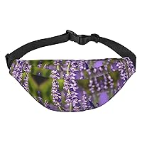 Lavender Flower s Adjustable Belt Hip Bum Bag Fashion Water Resistant Hiking Waist Bag for Traveling Casual Running Hiking Cycling