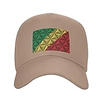 Polygonal Effect with The Flag of The Republic of Congo Baseball Cap for Men Women Dad Hat Classic Adjustable Golf Hats