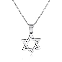 Star of David Necklace Pendant 925 Sterling Silver Jewish Jewelry for Men Women Religious