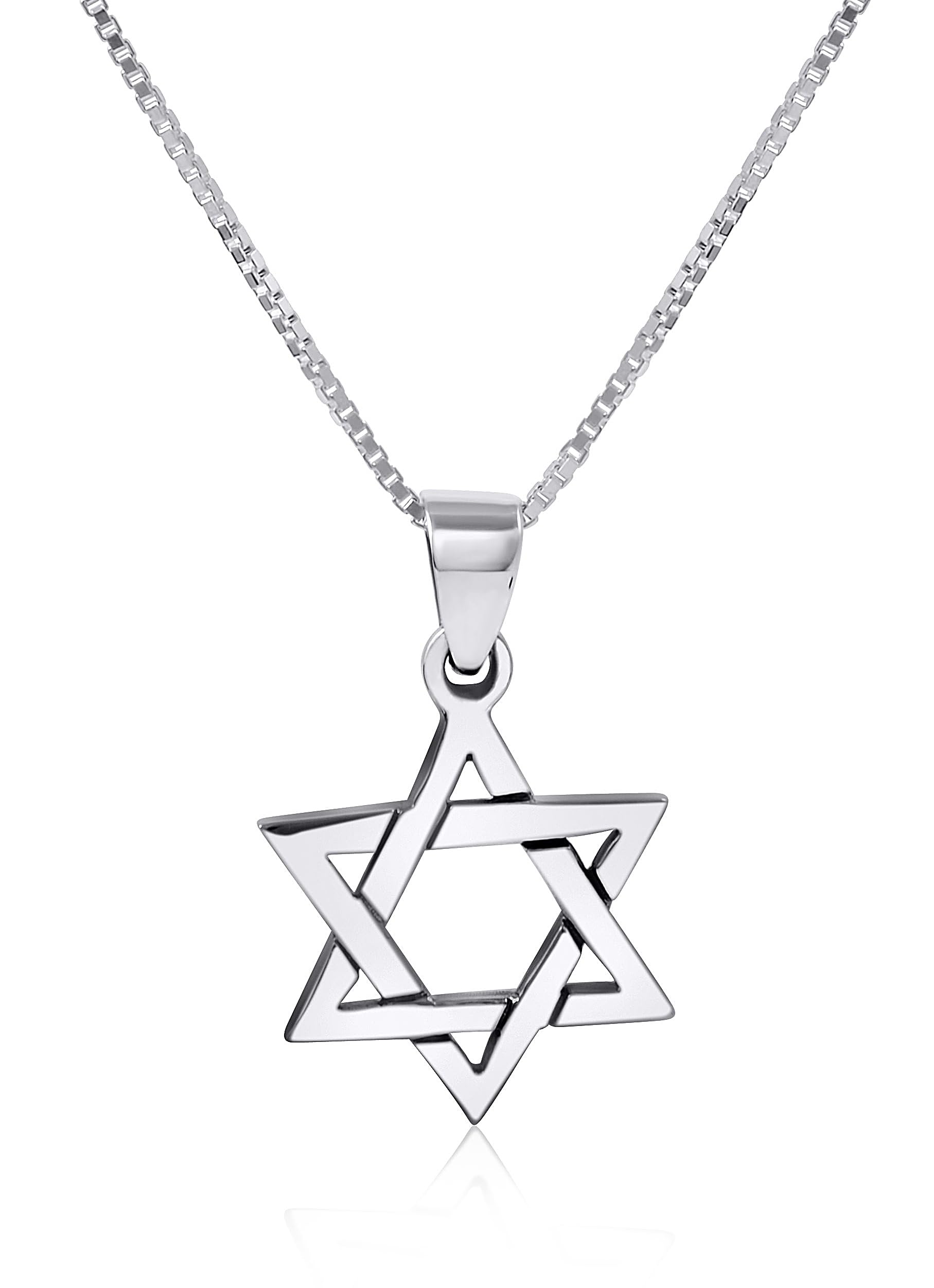 AJDesign Star of David Necklace Pendant 925 Sterling Silver Jewish Jewelry for Men Women Religious