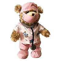 Get Well Soon Gifts for Kids, Doctor Nurse Stuffed Animal for Boys Nurse Teddy Bear Plush in Pink Scrub, Speedy Recovery Gifts, Set of 8 pcs, 10 inches (Pink)