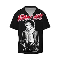 Adam and The Ants Mens Fashion Hawaiian T Shirt Funny Button Down Clothes Short Sleeve Tops