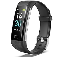 Fitness Tracker with Heart Rate Monitor, Activity Tracker Watch Waterproof with Connected GPS, 16 Sports Modes Health Tracker for Women, Men, Gift (Black)