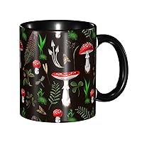 Mushroom Coffee Mug Novelty Ceramic Tea Cup 11 OZ Gifts for Men Women for Office Work Home Dishwasher Microwave Safe