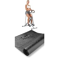 Bundle of Sunny Health & Fitness Squat Assist Row-N-Ride™ Trainer for Glutes Workout + Sunny Health & Fitness Home Gym Foam Floor Protector Mat for Fitness & Exercise Equipment