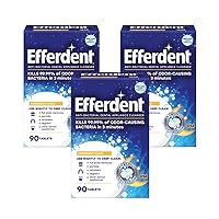 efferdent PM Overnight Anti-Bacterial Denture Cleanser Tablets 90 ct. (Pack of 3)