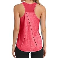 MMOOVV Women's Tops Activewear Mesh Yoga Vest Workout Racerback Tank Tops Fit Running Gym Tank