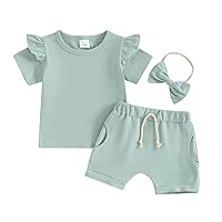 Kupretty Toddler Baby Girl Clothes Summer Outfit Short Sleeve T-shirt Tee Tops + Shorts Infant Clothing Set