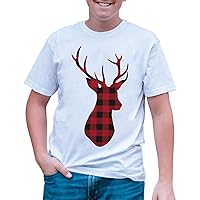 7 ate 9 Apparel Mens Plaid Deer Christmas T-Shirt