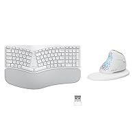 DeLUX Wireless Ergo Keyboard Mouse Combo White GM902Pro and M618XSD