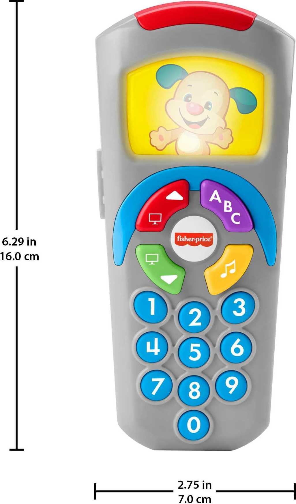 Fisher-Price Laugh & Learn Baby Learning Toy Puppy’s Remote Pretend TV Control with Music and Lights for Ages 6+ Months