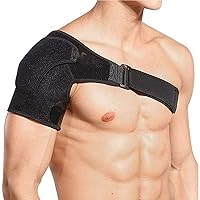 Shoulder Brace for Men & Women, Adjustable Shoulder Support with Pressure Pad, Breathable Shoulder Sleeve Wrap for Torn Rotator Cuff, Ac Joint Pain Relief, Dislocation, Arm Stability, Injuries