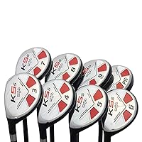 Left Handed Majek Golf Senior Men’s All Hybrid Complete Full Set, which Includes: #3, 4, 5, 6, 7, 8, 9, PW Senior Flex Total of 8 New Utility “A” Flex Clubs with Premium Men's Arthritic Grip