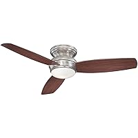 Minka-Aire F594L-PW Tradtional Concept 52 Inch Flush Mount Ceiling Fan with Integrated 14W LED Light in Pewter Finish