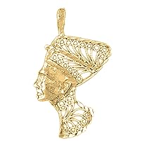 Silver Nefertiti Pendant | 14K Yellow Gold-plated 925 Silver Nefertiti Pendant