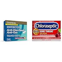 GoodSense Anti-Diarrheal & Anti-Gas Caplets and Chloraseptic Cherry Sore Throat Lozenges 18 Count