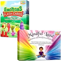 Mindful Land Mindfulness Cards for Kids - Positive Affirmations Cards for Stress Reduction & Emotion Cards for Kids - Feelings Flashcards Help Develop Social Skills