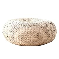 Natural Straw Round Pouf Sitting Cushion Floor Mat Pouf Pure Hand Woven Living Room Worship Meditation Cushion Floor Seat