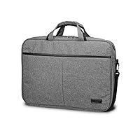 Elite Laptop Briefcase, 15.6 Inches, with Adjustable Shoulder Strap, Large Front Pocket, Trolley Strap, Water Resistant, Strong Handles and Buckles, Grey